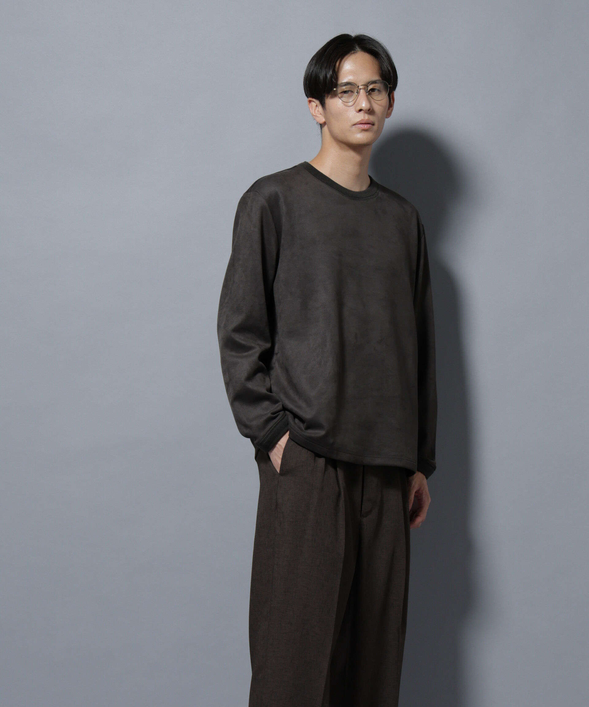 nano･universe「フェイクスエードプルオーバー 長袖」|Tシャツ・カットソー|