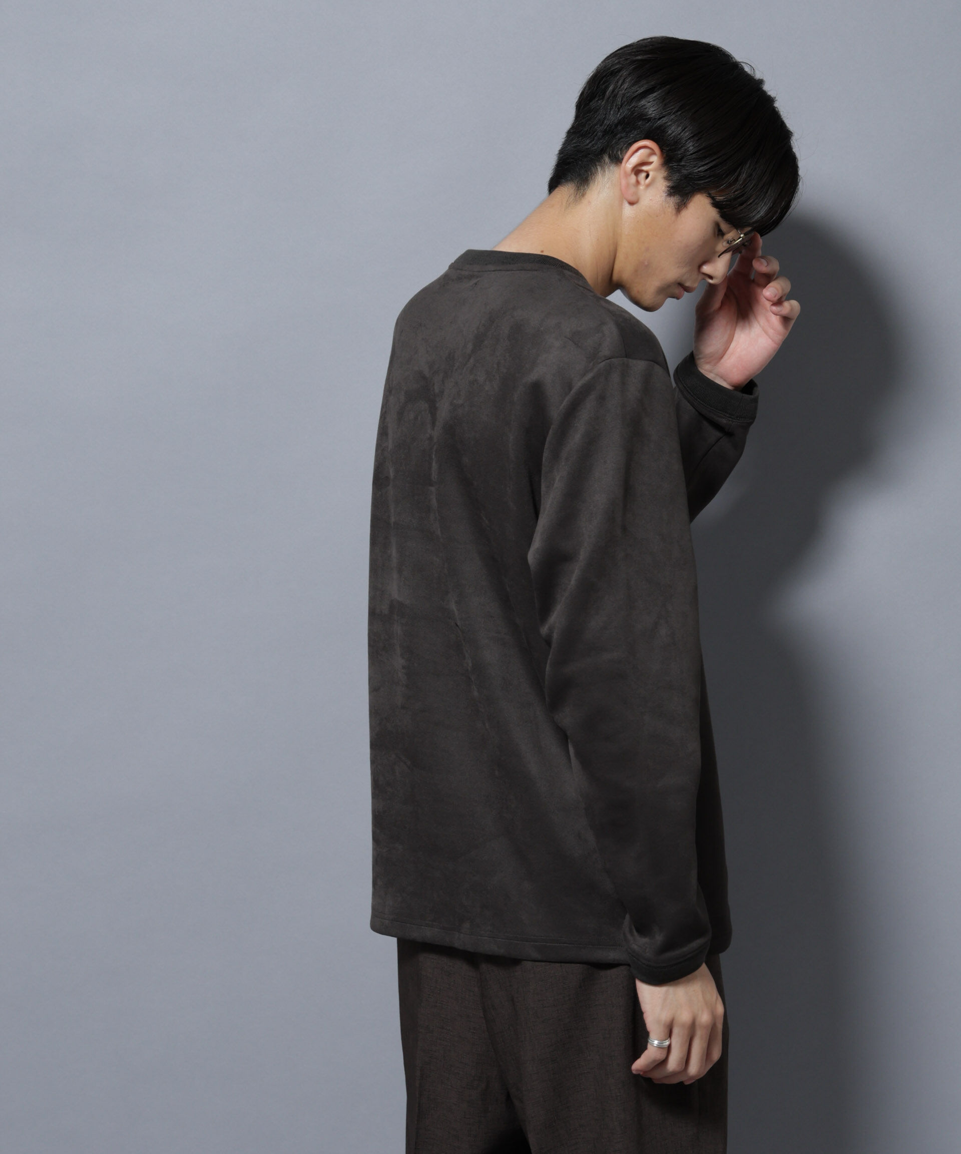 nano･universe「フェイクスエードプルオーバー 長袖」|Tシャツ・カットソー|