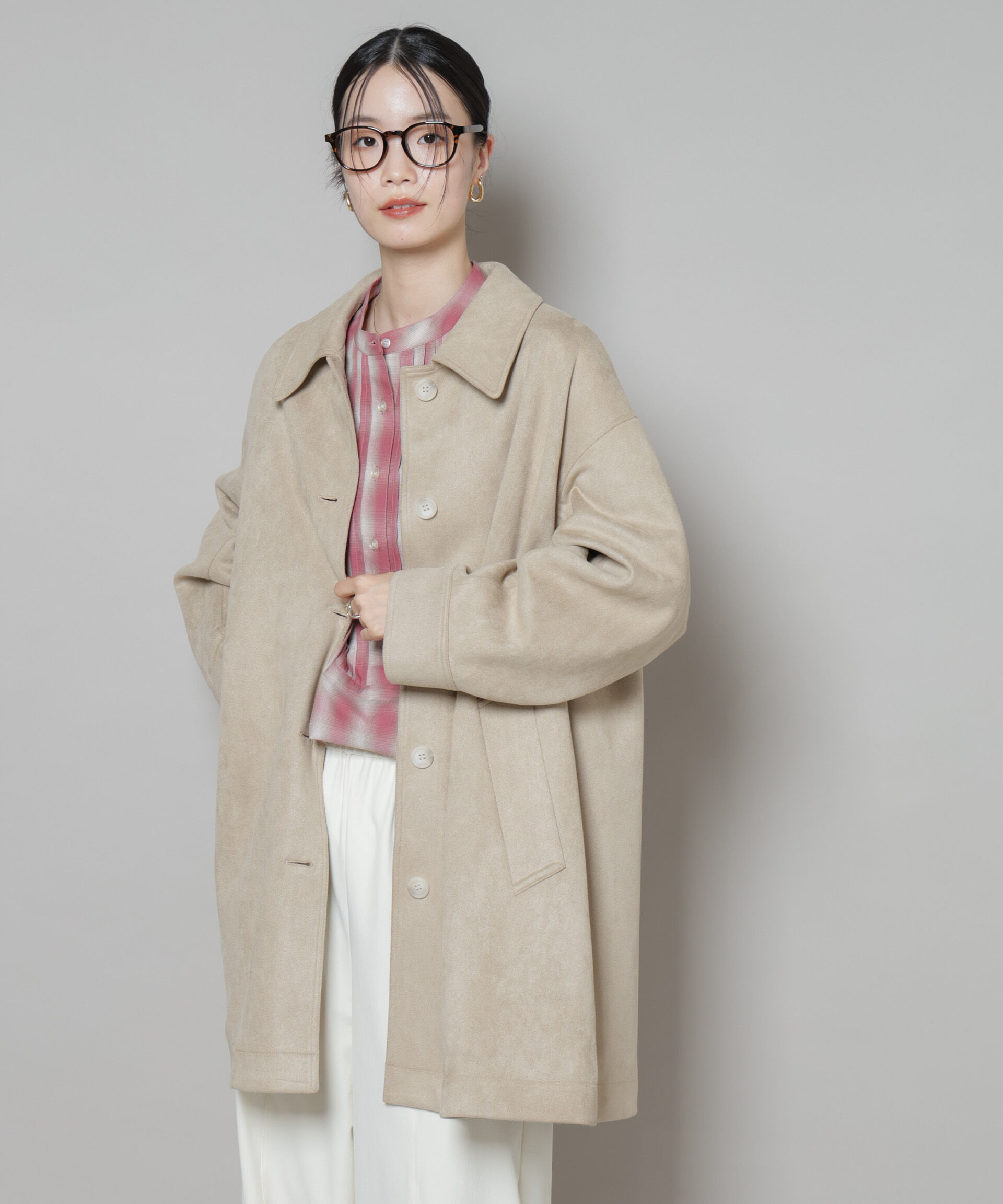 nano･universe「フェイクスエードAラインミドルコート」|その他|