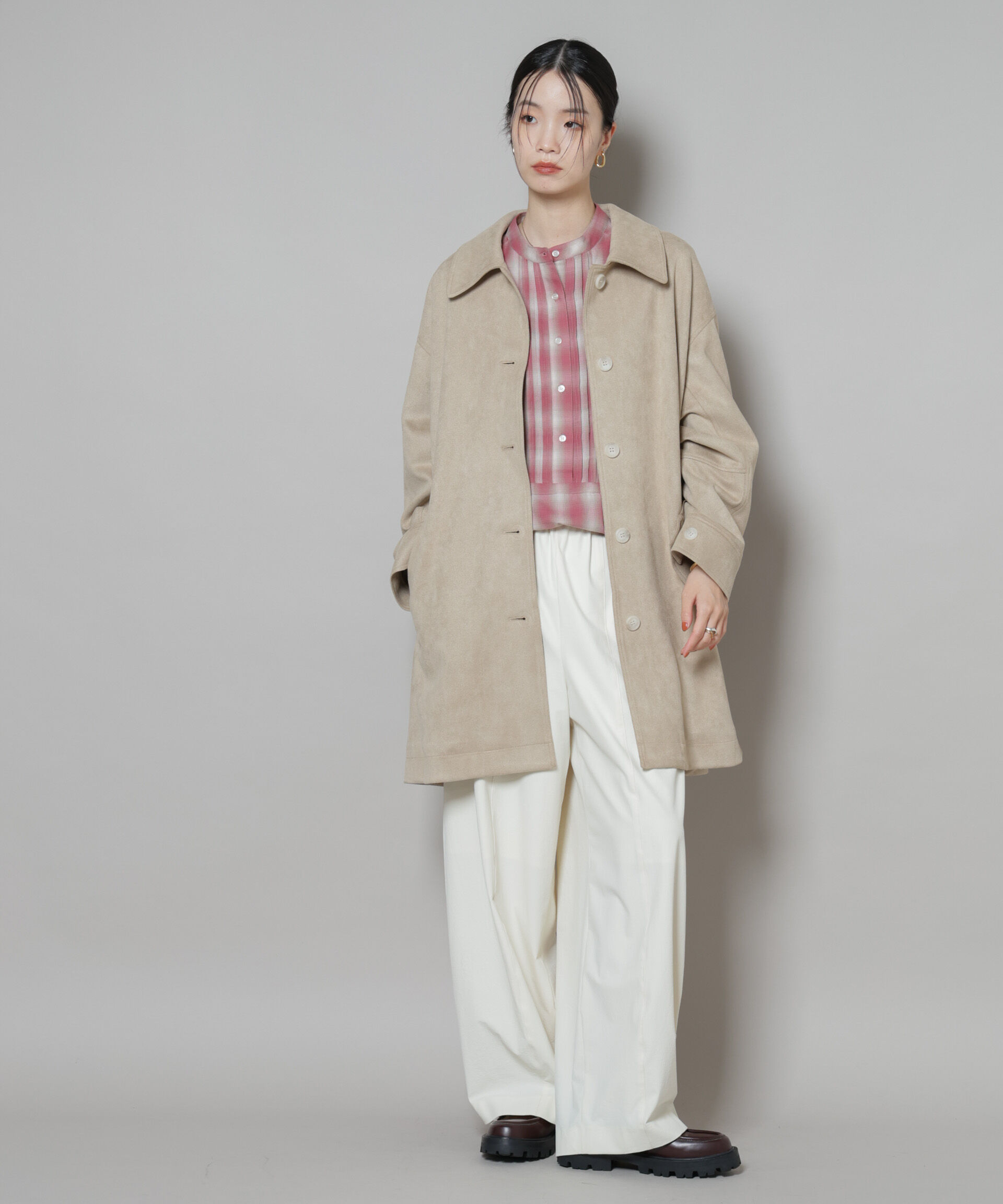 nano･universe「フェイクスエードAラインミドルコート」|その他|