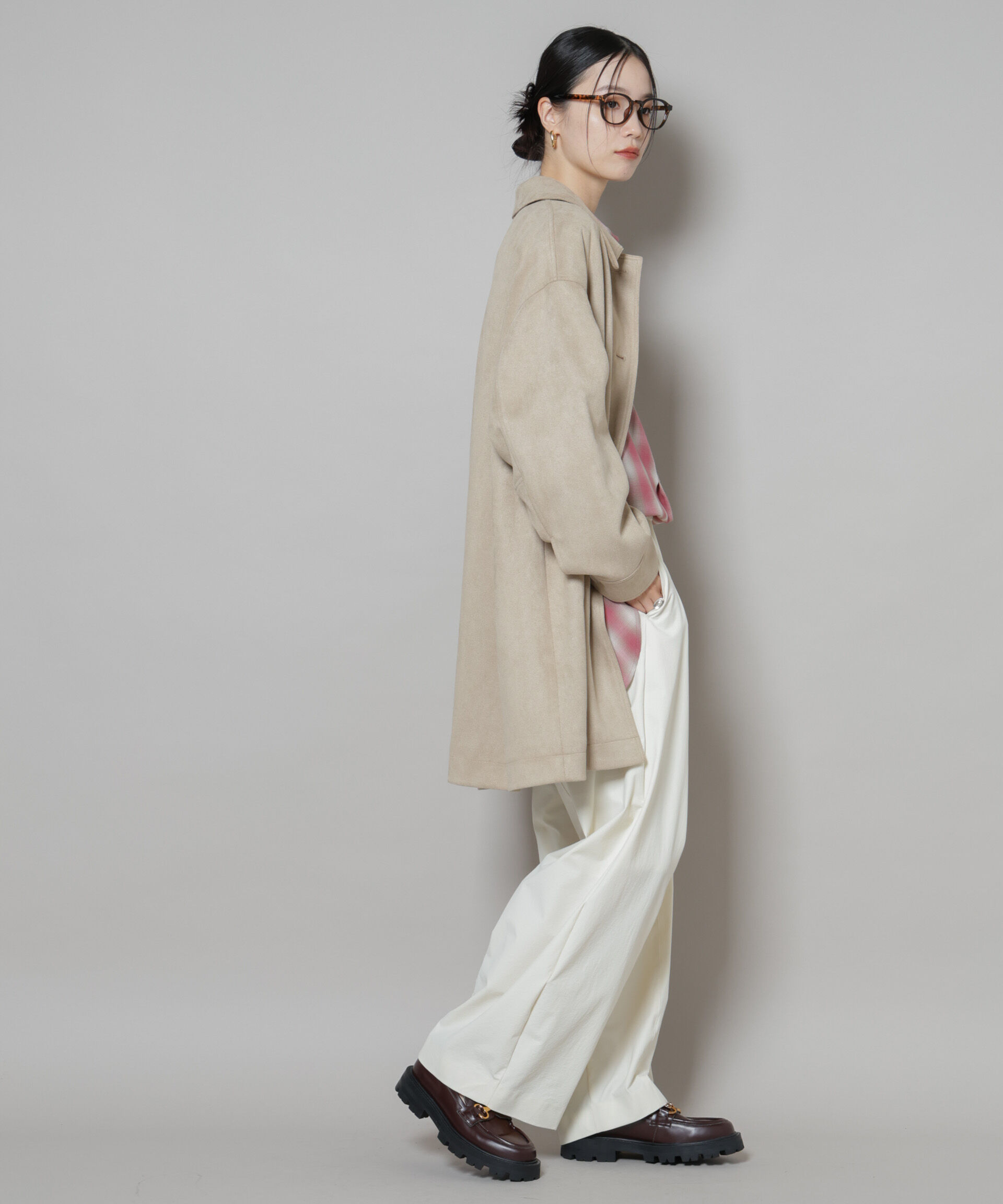 nano･universe「フェイクスエードAラインミドルコート」|その他|