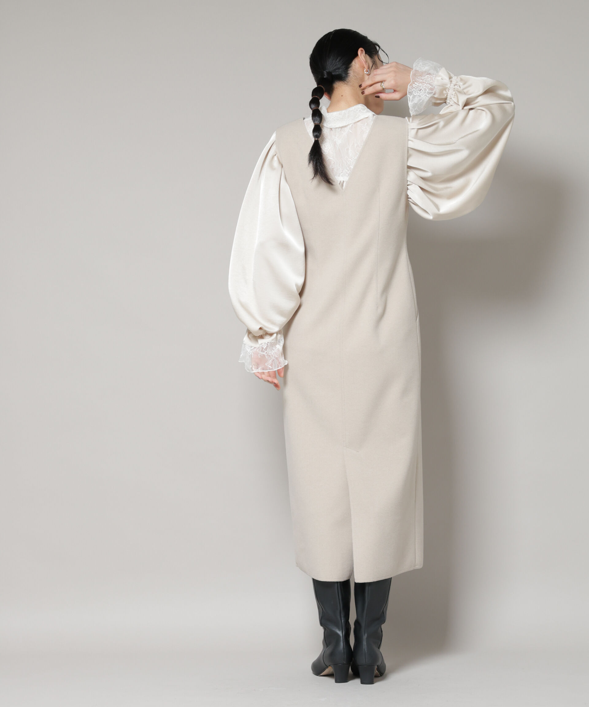 nano･universe「ニードルジャージーVネックワンピース」|ワンピース|