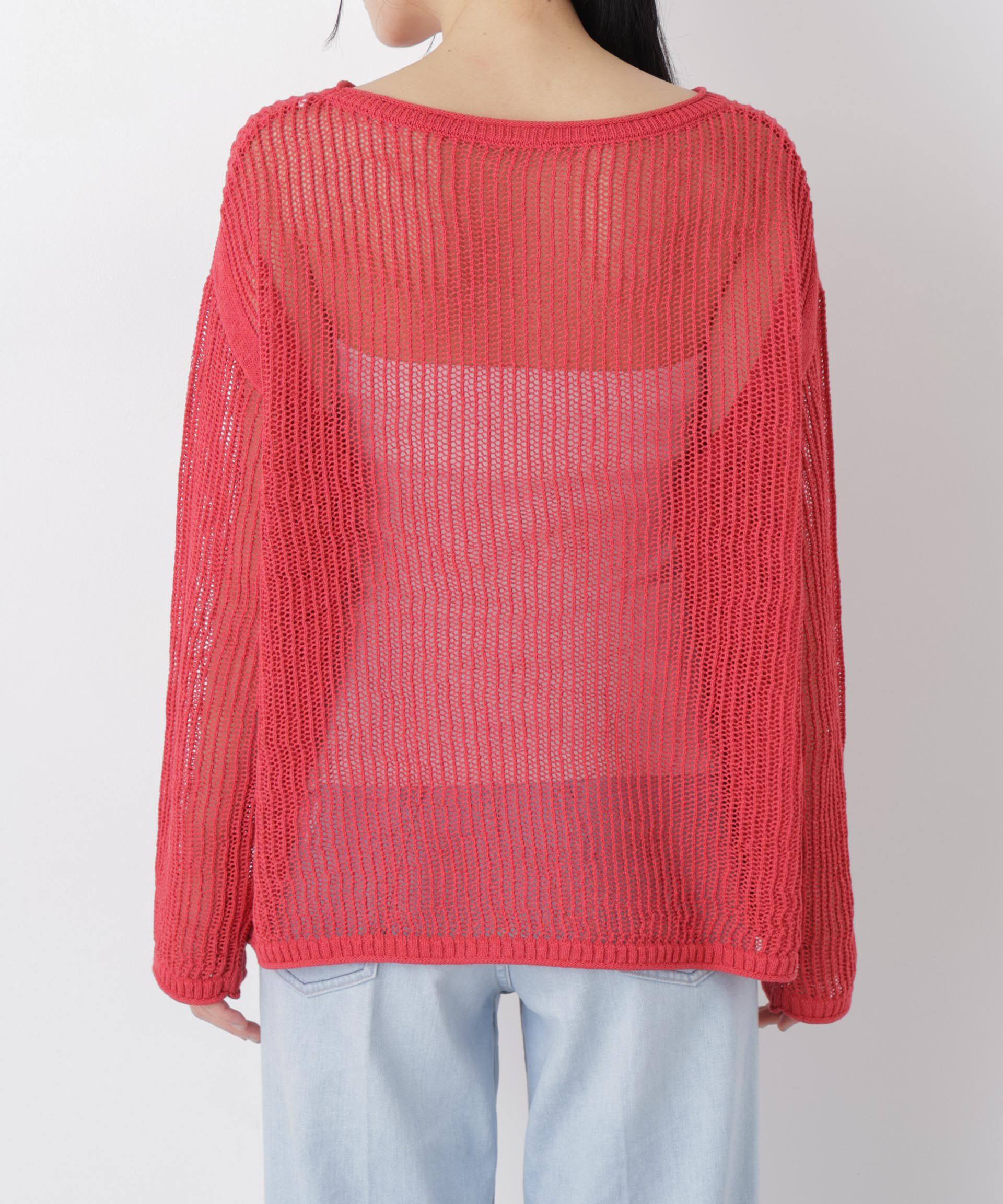 nano･universe「リネン混テープヤーンメッシュワイドニット」|ニット・セーター|