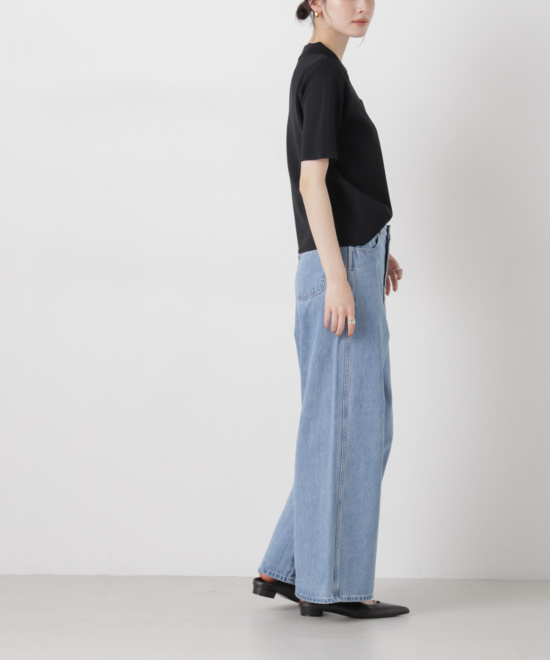 nano･universe「ワイドバギーデニムパンツ」|チノ|
