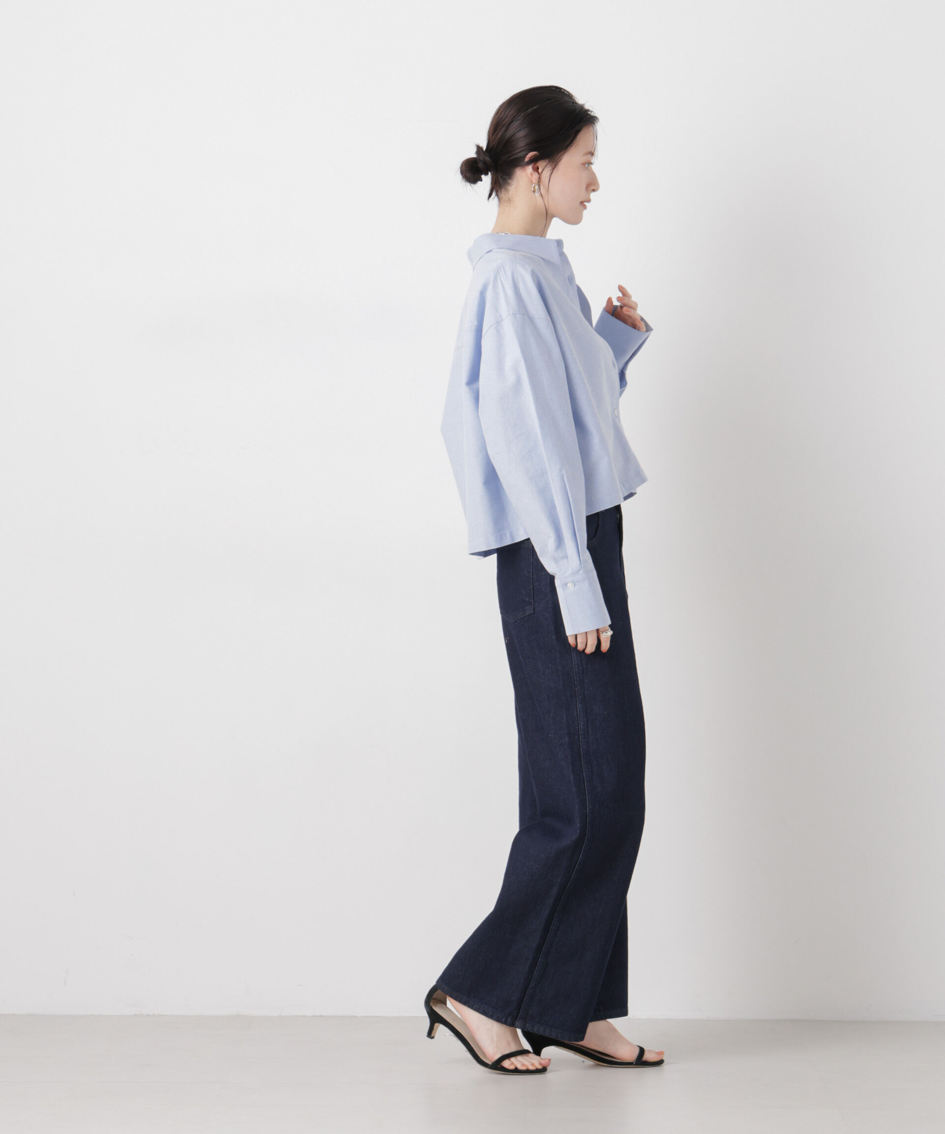 nano･universe「ワイドバギーデニムパンツ」|チノ|