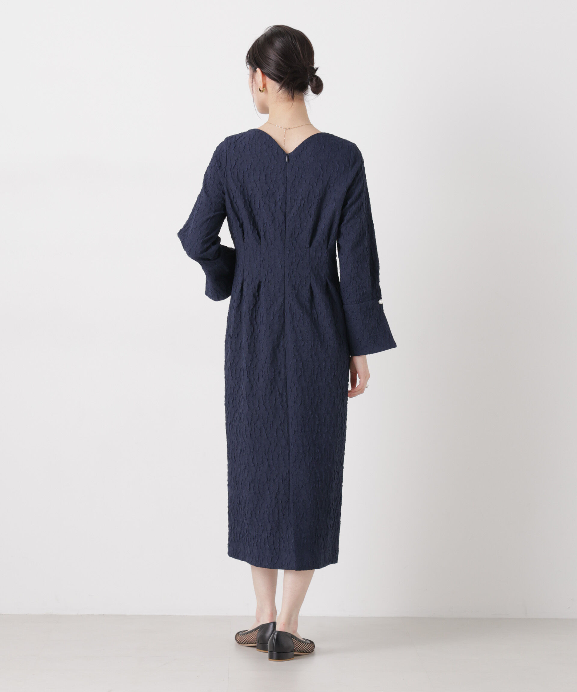 nano･universe「troisieme chaco/別注 PUFFY JACQUARD ワンピース」|ワンピース|