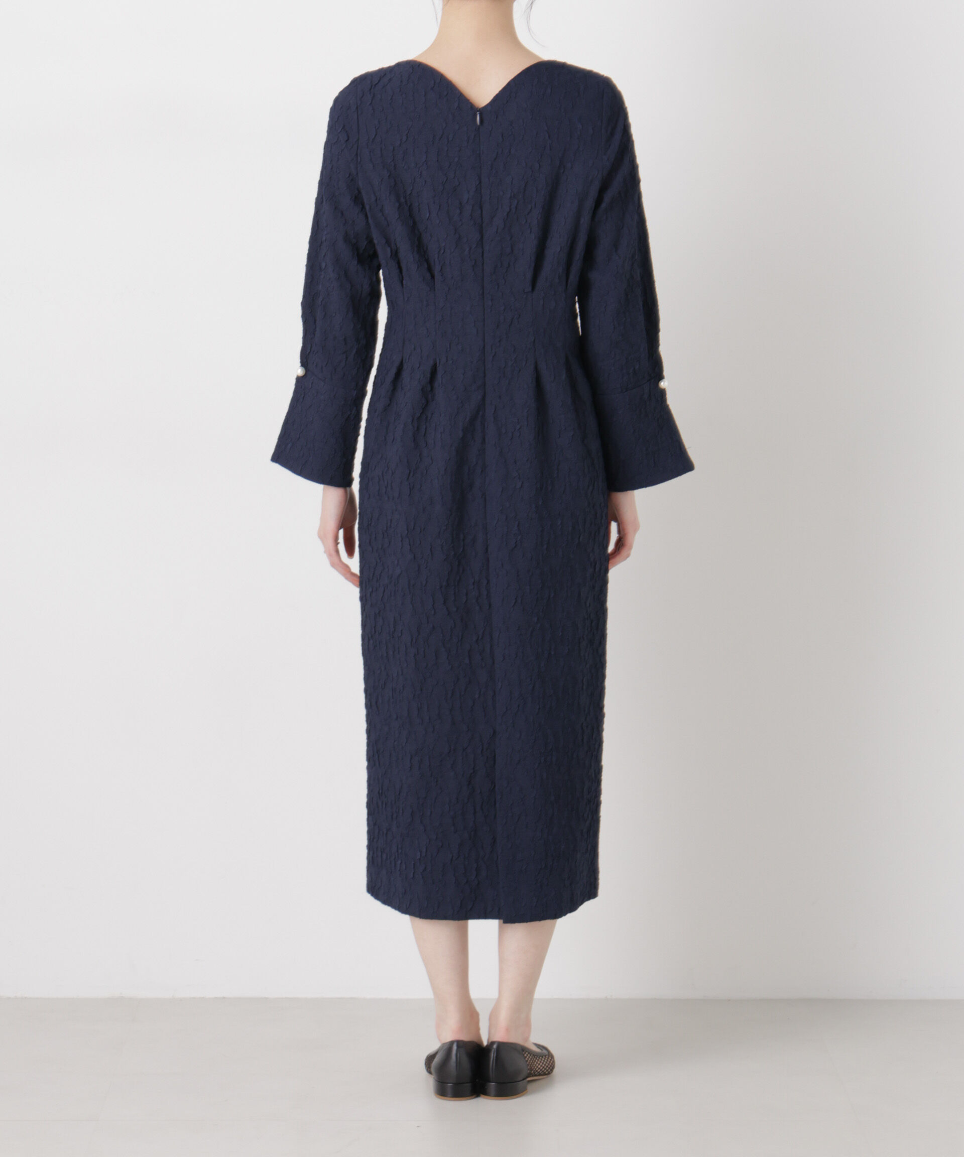 nano･universe「troisieme chaco/別注 PUFFY JACQUARD ワンピース」|ワンピース|