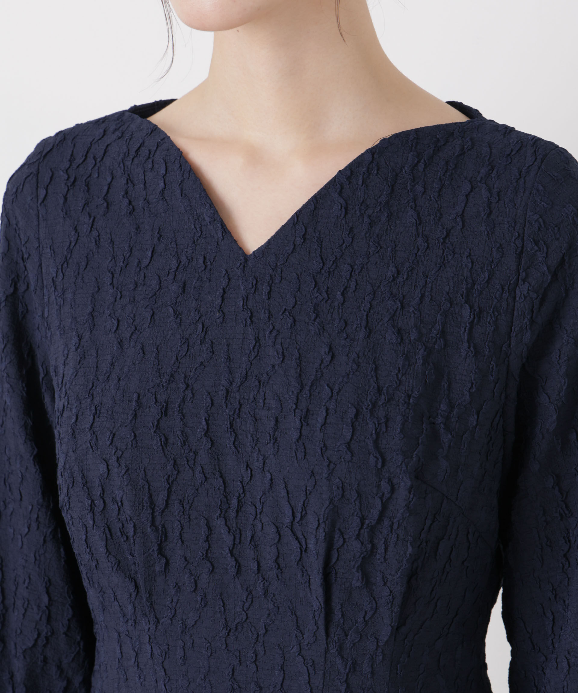 nano･universe「troisieme chaco/別注 PUFFY JACQUARD ワンピース」|ワンピース|