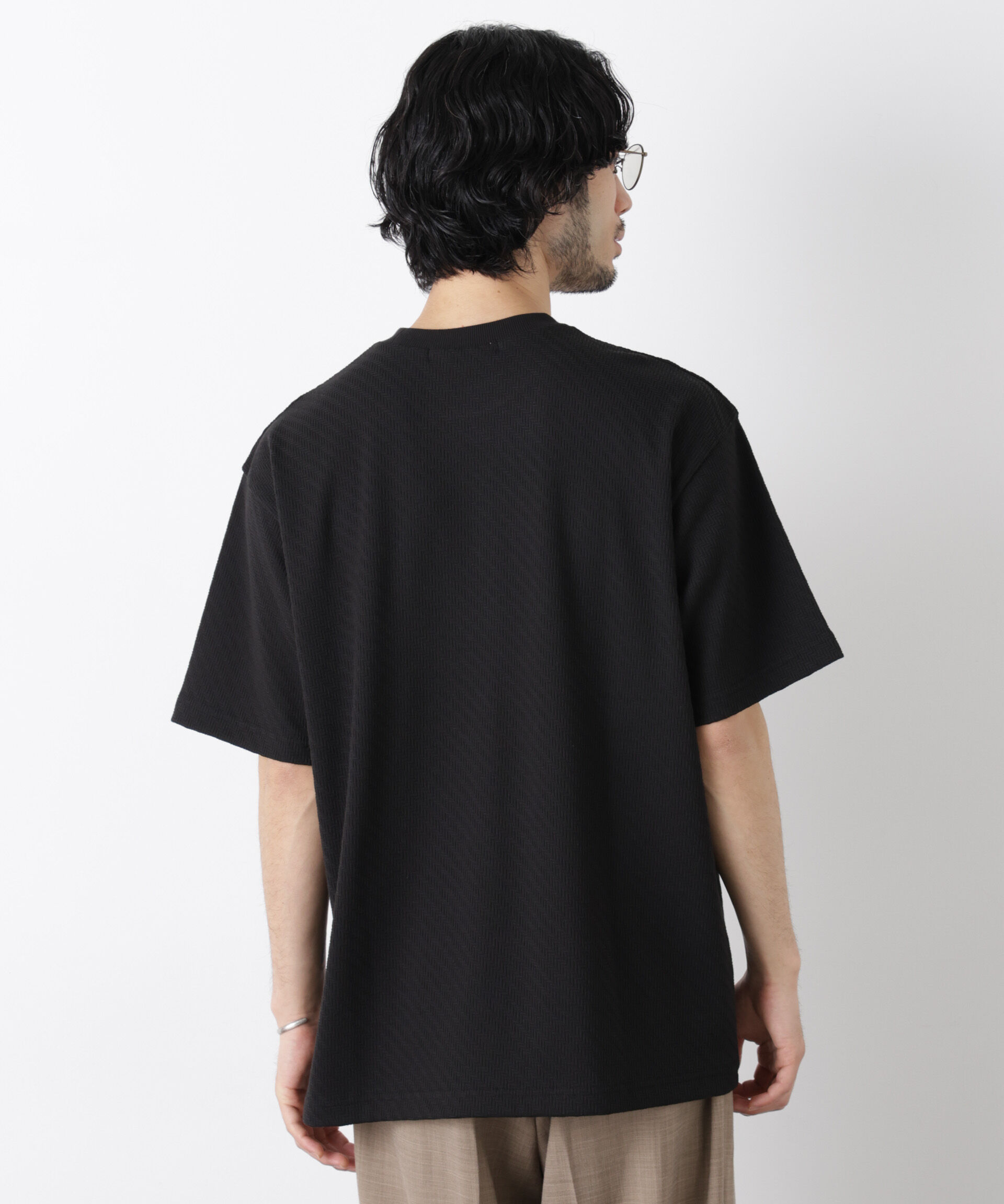 nano･universe「リンクスジャガードスリーブTシャツ」|Tシャツ・カットソー|