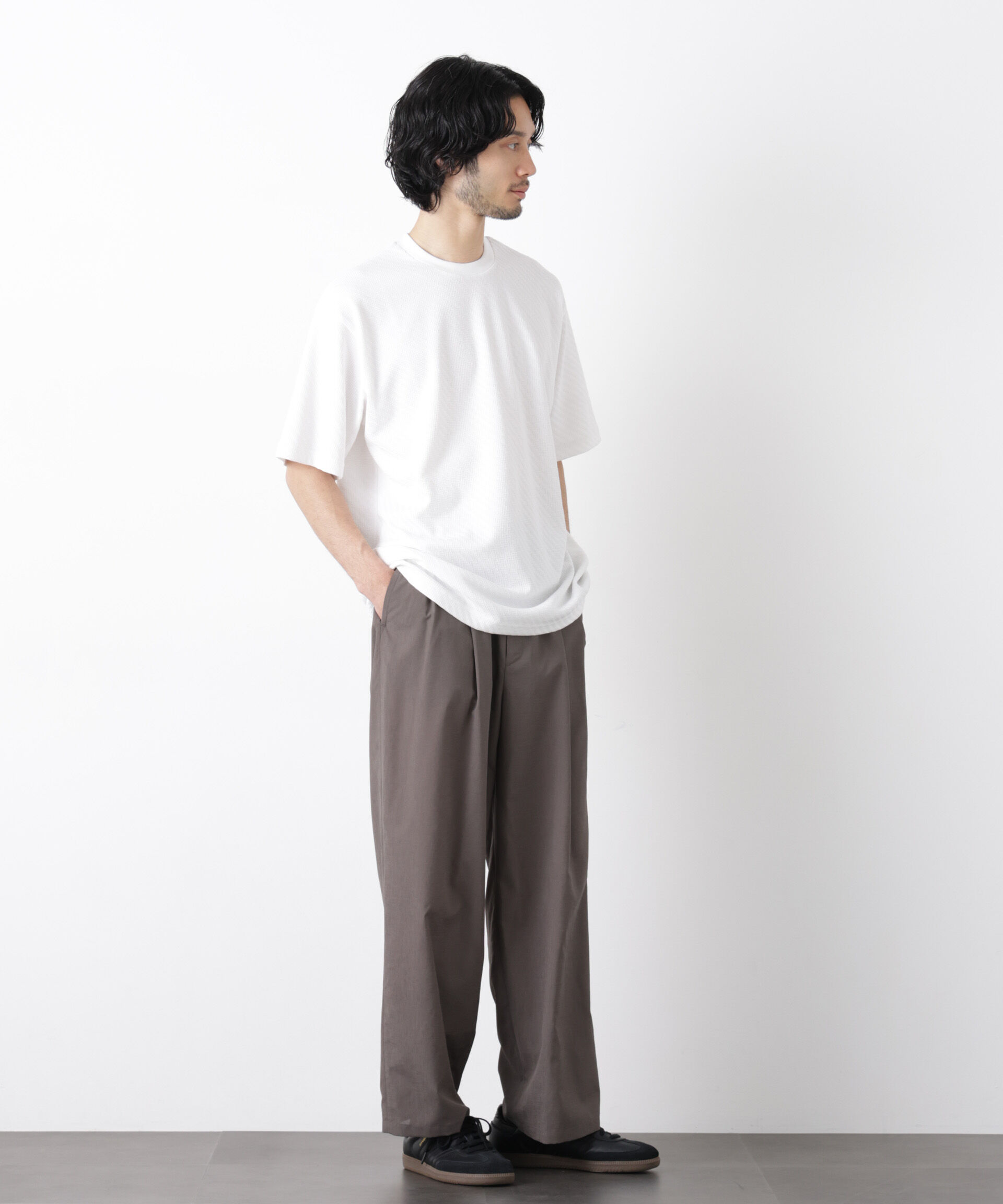 nano･universe「リンクスジャガードスリーブTシャツ」|Tシャツ・カットソー|