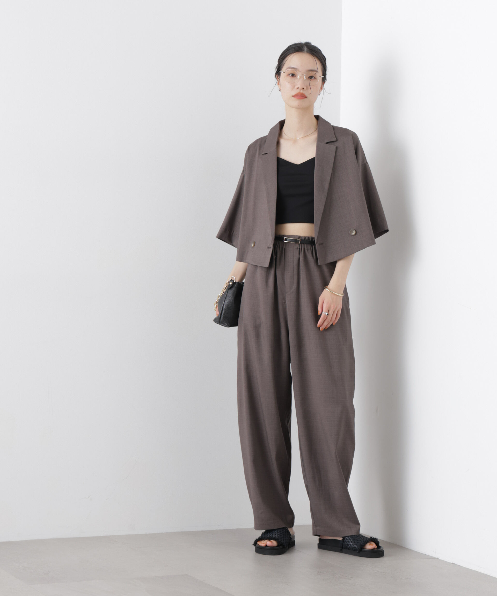 nano･universe「ショート丈ワイドジャケット(セットアップ可)」|テーラードジャケット|