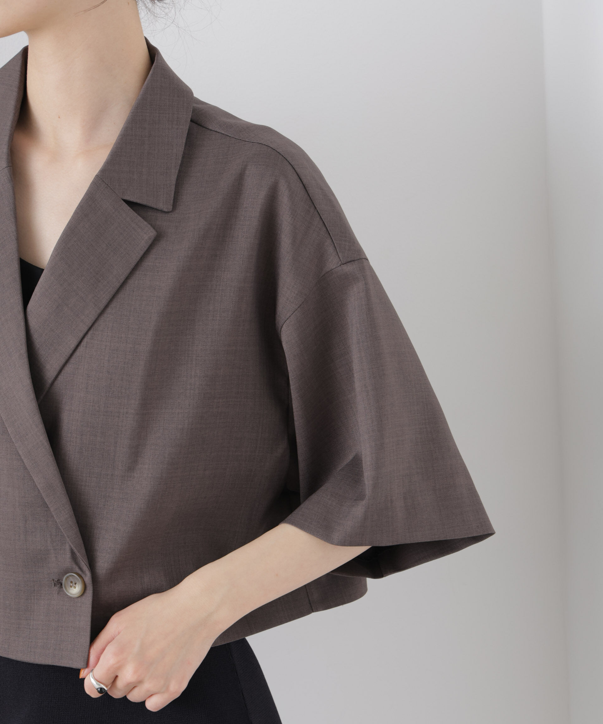 nano･universe「ショート丈ワイドジャケット(セットアップ可)」|テーラードジャケット|