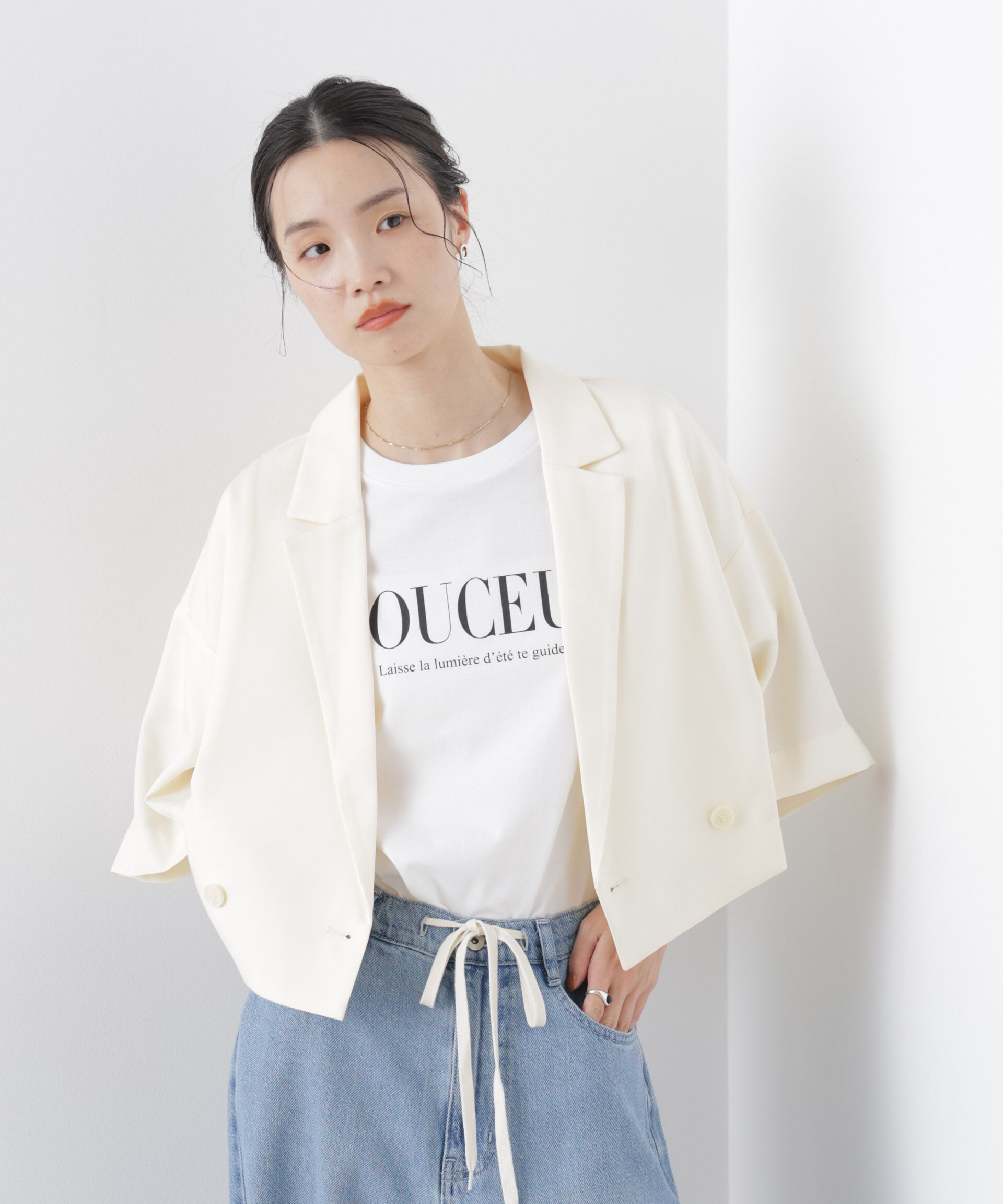 nano･universe「ショート丈ワイドジャケット(セットアップ可)」|テーラードジャケット|