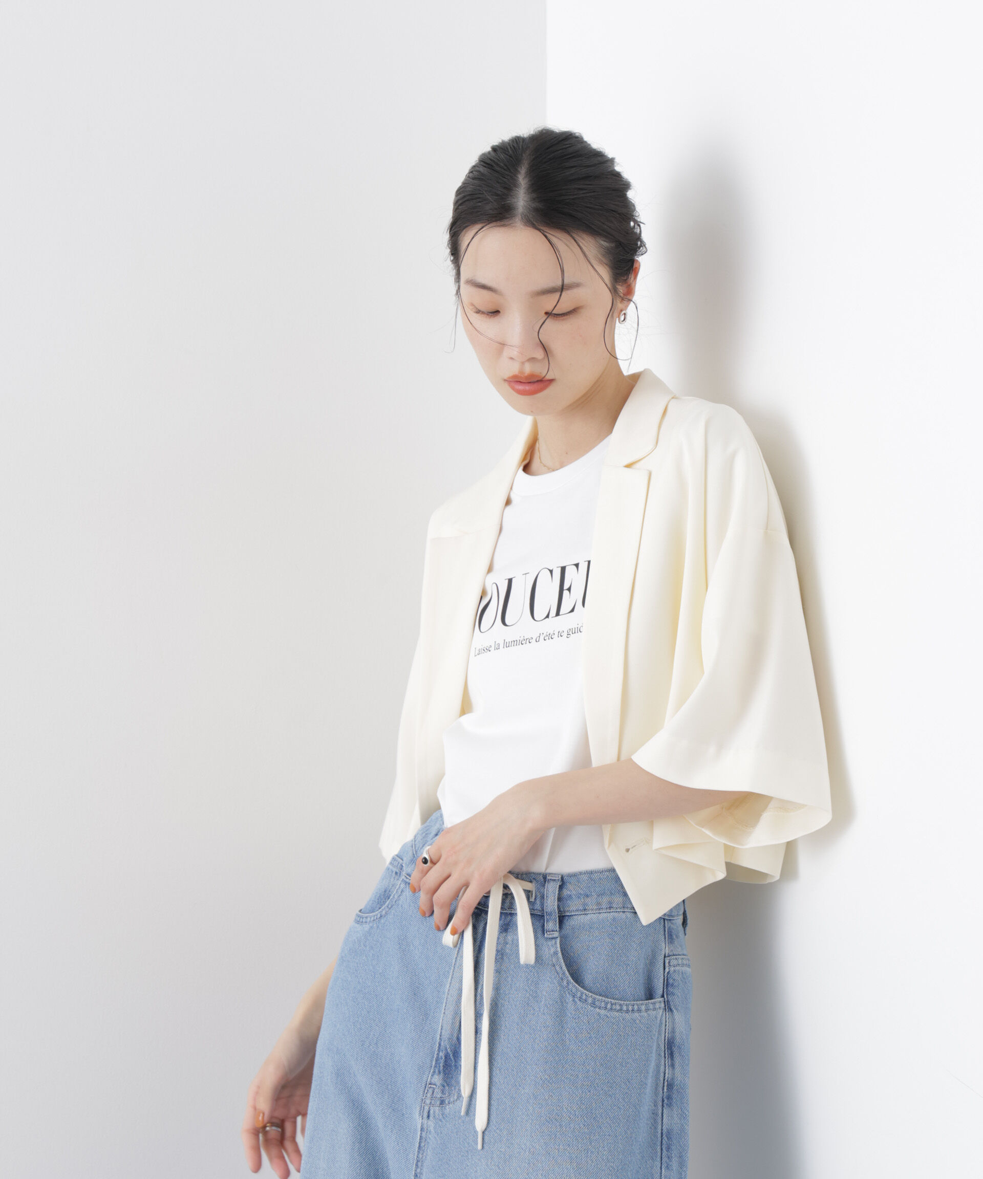 nano･universe「ショート丈ワイドジャケット(セットアップ可)」|テーラードジャケット|