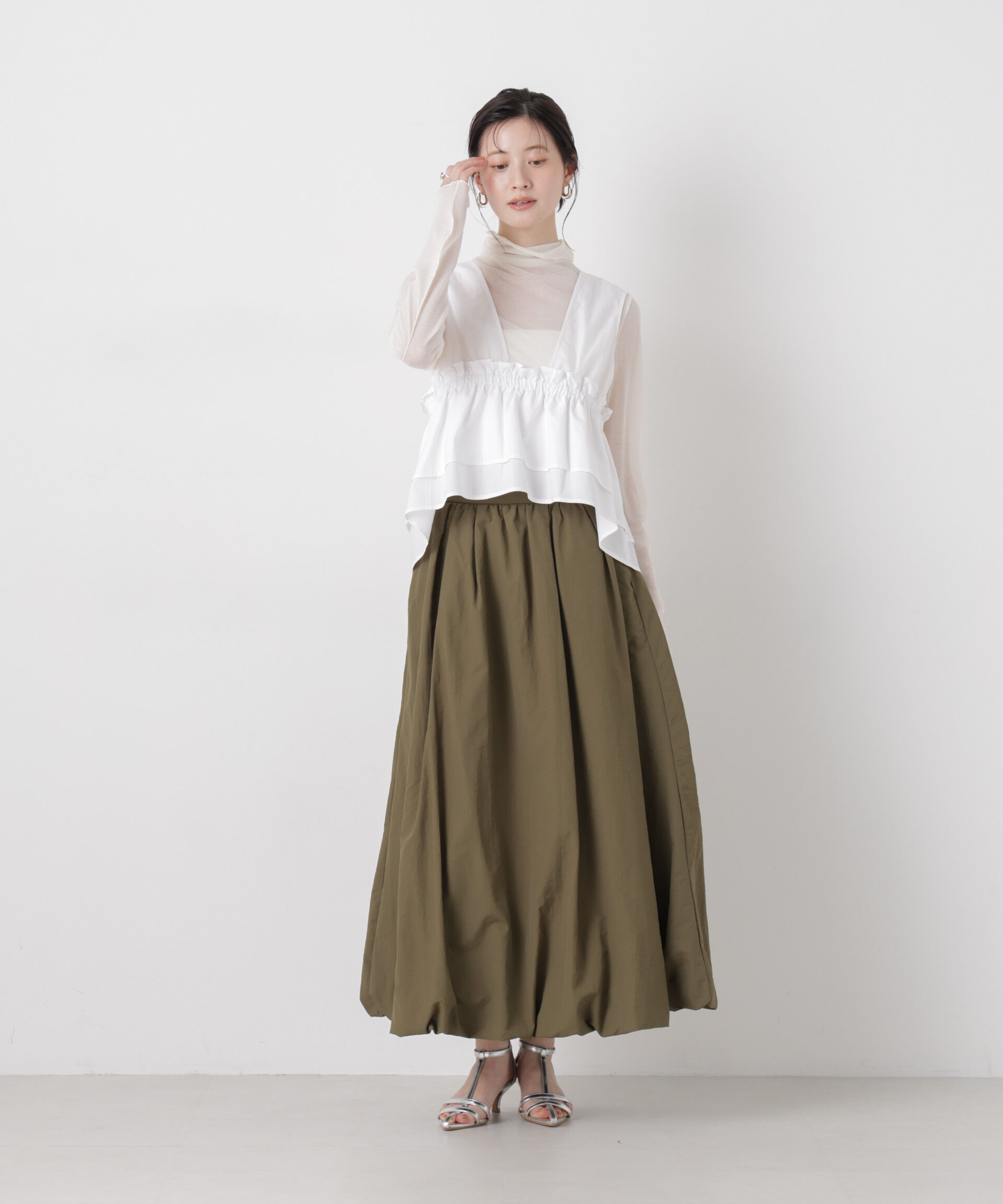 nano･universe「ナイロンタッサーバルーンスカート」|スカート|