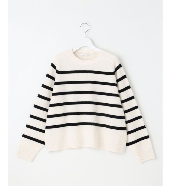 自由区「【洗える】ウールカシミヤブレンドボーダークルーネック ニット」|ニット・セーター|