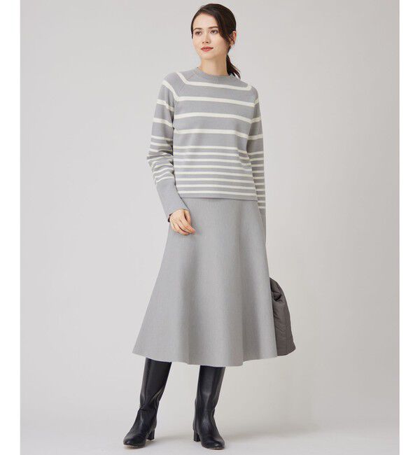 自由区「【スタイリストコラボ・洗える】ウールミラノボーダー ニット」|ニット・セーター|