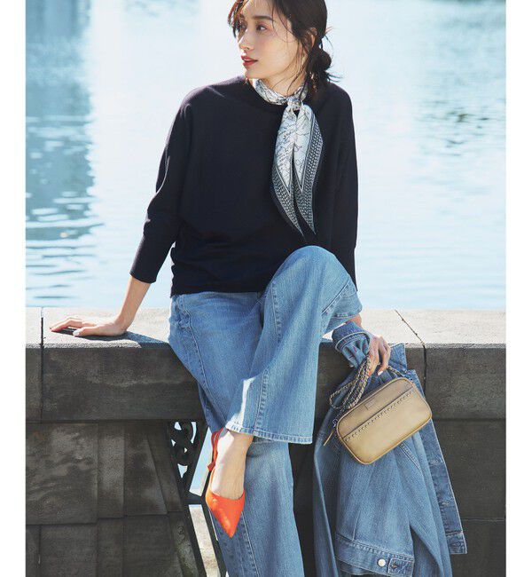 23区「【洗える】コンフォートストレッチ ドルマンスリーブ ニット」|ニット・セーター|