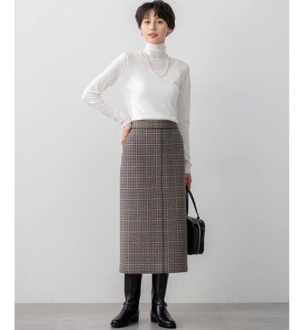 23区「【CLASSY.掲載/洗える】スムージーコットン タートルネック ニット」|ニット・セーター|