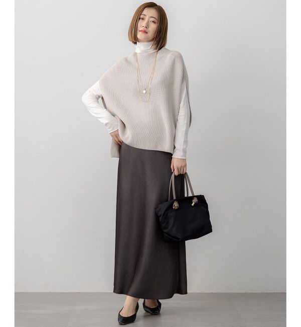 23区「【CLASSY.掲載/洗える】スムージーコットン タートルネック ニット」|ニット・セーター|