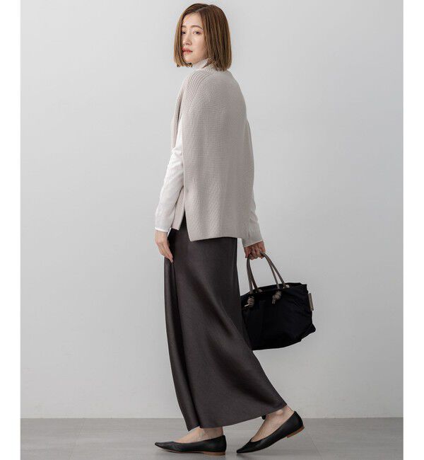 23区「【CLASSY.掲載/洗える】スムージーコットン タートルネック ニット」|ニット・セーター|