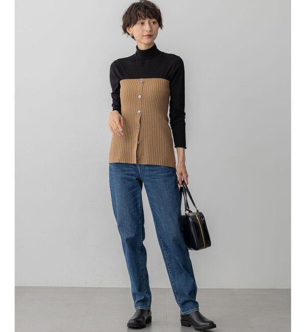 23区「【CLASSY.掲載/洗える】スムージーコットン タートルネック ニット」|ニット・セーター|