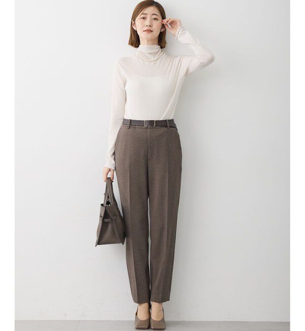 23区「【CLASSY.掲載/洗える】スムージーコットン タートルネック ニット」|ニット・セーター|