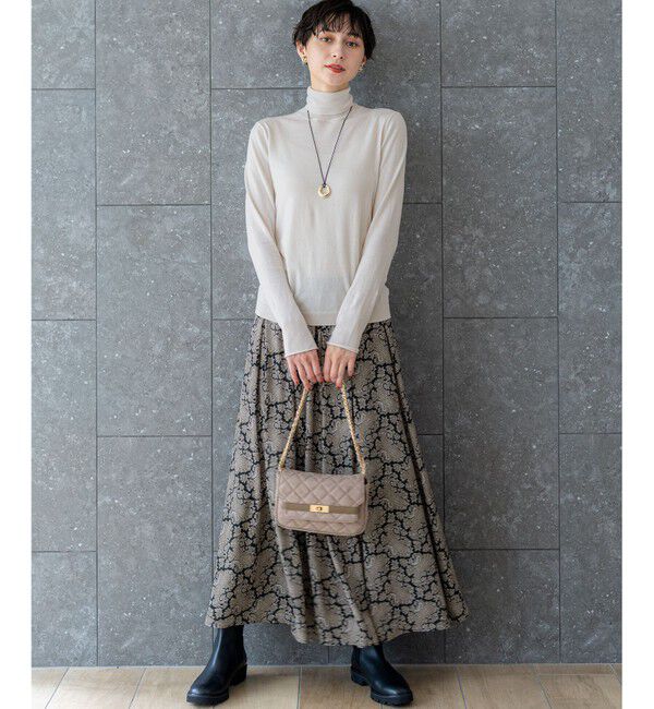 23区「【CLASSY.掲載/洗える】スムージーコットン タートルネック ニット」|ニット・セーター|