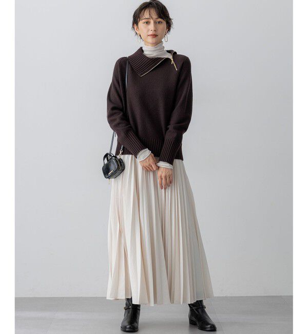 23区「【CLASSY.掲載/洗える】スムージーコットン タートルネック ニット」|ニット・セーター|