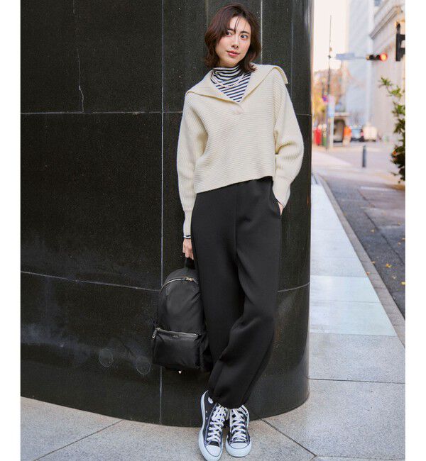 23区「【CLASSY.掲載/洗える】スムージーコットン タートルネック ニット」|ニット・セーター|