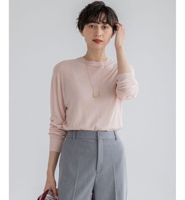 23区「【洗える】シアースパンコール ニット」|ニット・セーター|ﾋﾟﾝｸﾍﾞ