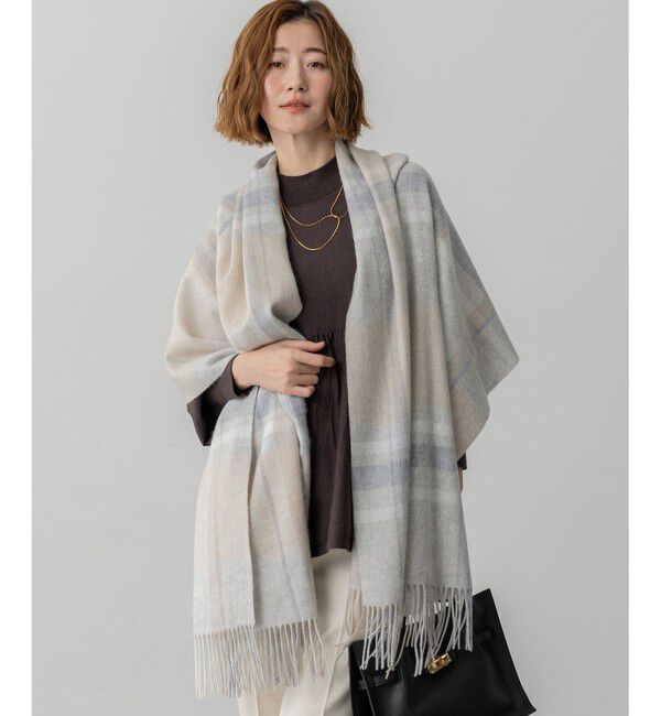 23区「【VERY掲載】カシミヤ チェック ストール」|ストール|ベージュ系