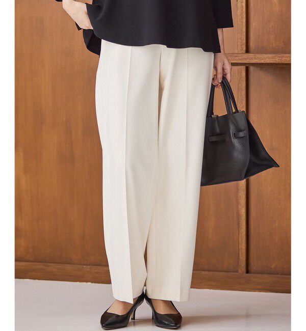 23区「【滝沢眞規子さん着用/洗える】ウォームストレッチ ワイド パンツ」|その他|アイボリー系