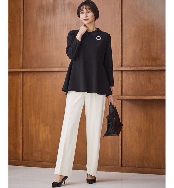 23区「【滝沢眞規子さん着用/洗える】ウォームストレッチ ワイド パンツ」|その他|