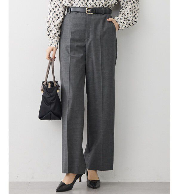 23区「【セットアップ着用】ファインネスウール ワイド パンツ」|その他|グレー系
