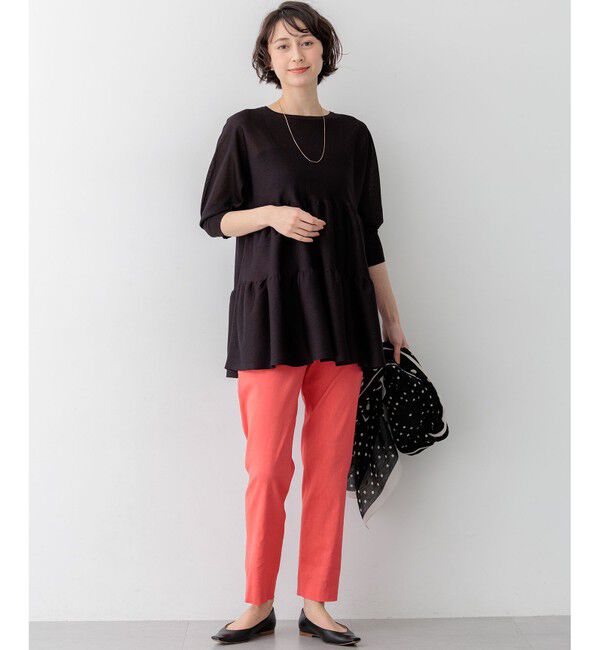 23区「シャイニーシアーニット ティアード チュニック」|ニット・セーター|