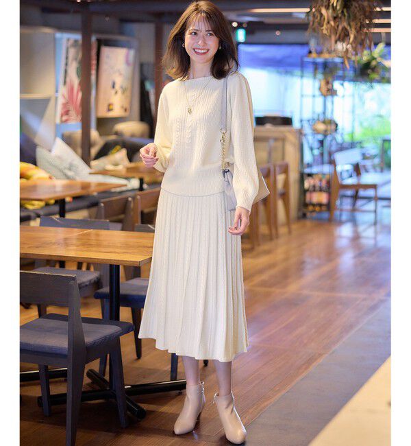 ANY SIS「【セットアップ対応】スフレケーブルニット スカート」|スカート|