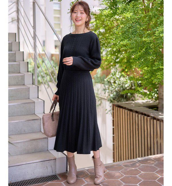 ANY SIS「【セットアップ対応】スフレケーブルニット スカート」|スカート|