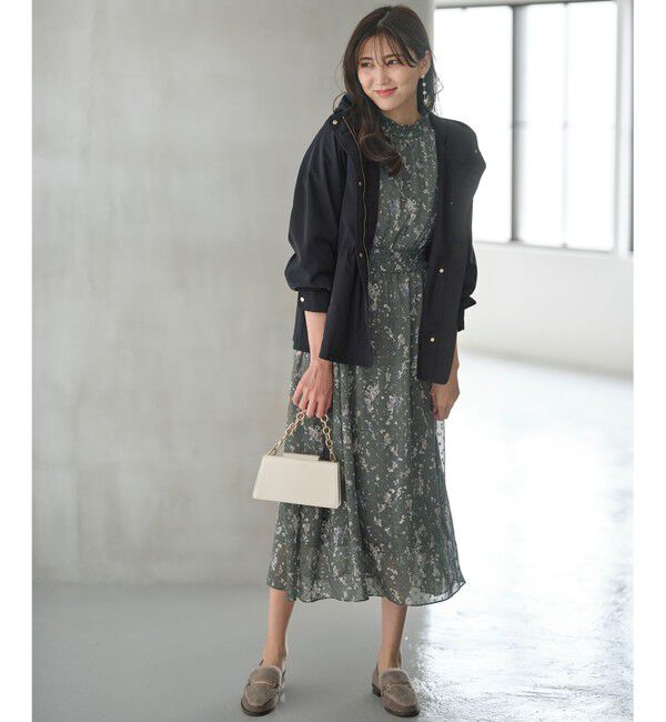 any SiS「【洗える】ニュアンスプリント ワンピース」|ワンピース|