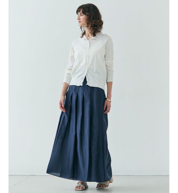 BEIGE,「【洗える】NADIA / バックオーガンジークルーネックカーディガン」|ニット・セーター|