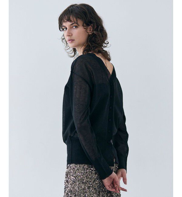 BEIGE,「【洗える・Oggi 7月号掲載】LUPINUS / 前後2WAYシアーニットカーディガン」|ニット・セーター|