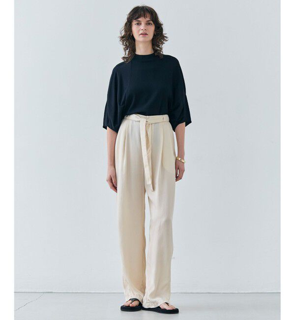 BEIGE,「【洗える・VERY 6月号掲載】PAWPAW / ウエストリボンタックワイドパンツ」|その他|