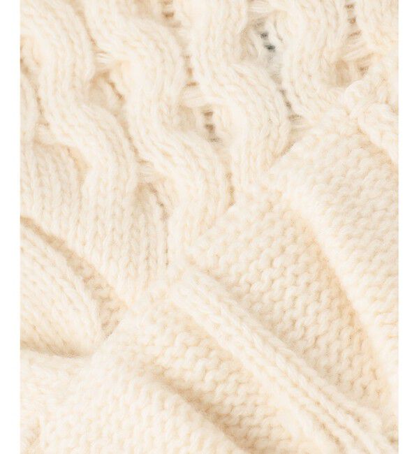 BEIGE,「【VERY掲載】RULE / ウールカシミヤアラン編みクロップドニット」|ニット・セーター|