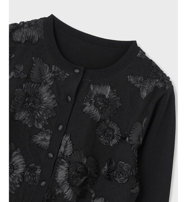 GRACE CONTINENTAL「サテンコードニットカーディガン」|カーディガン|