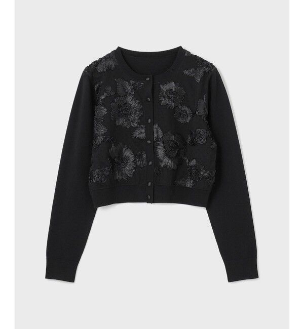 GRACE CONTINENTAL「サテンコードニットカーディガン」|カーディガン|