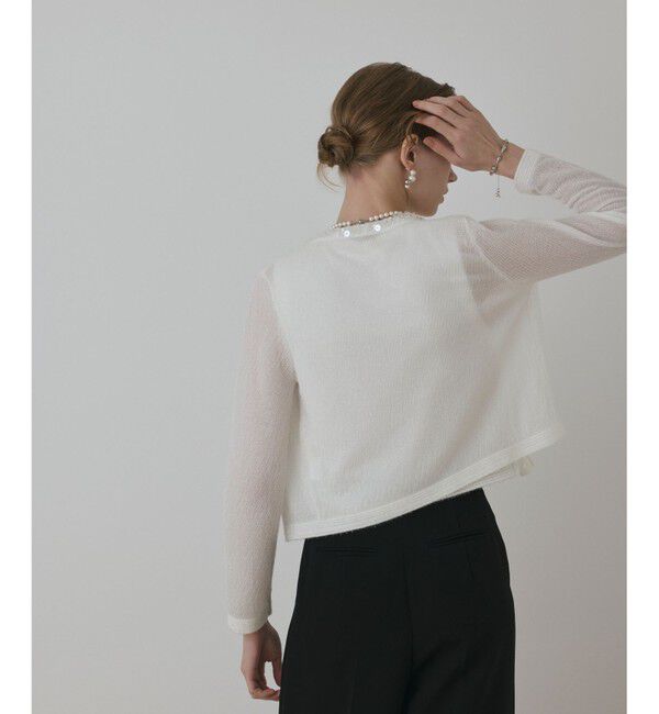 GRACE CONTINENTAL「ラメフェザ－ニットカーディガン」|カーディガン|