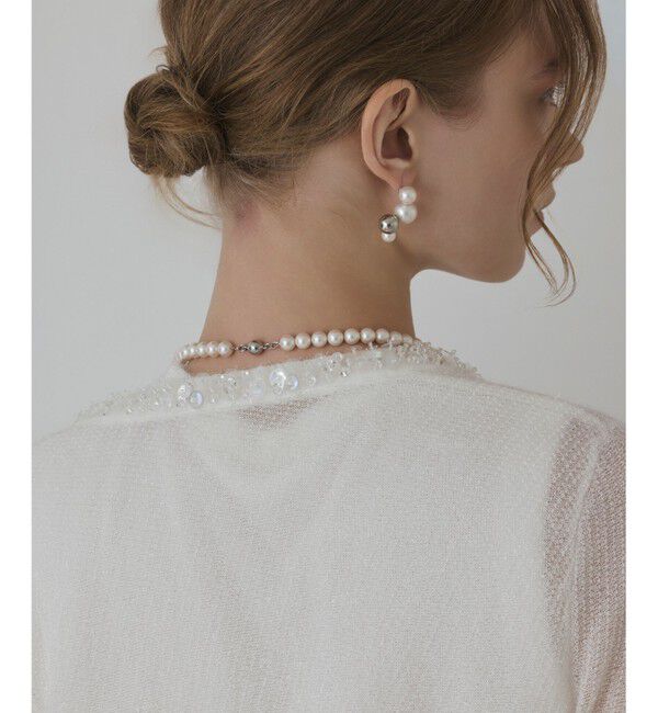 GRACE CONTINENTAL「ラメフェザ－ニットカーディガン」|カーディガン|