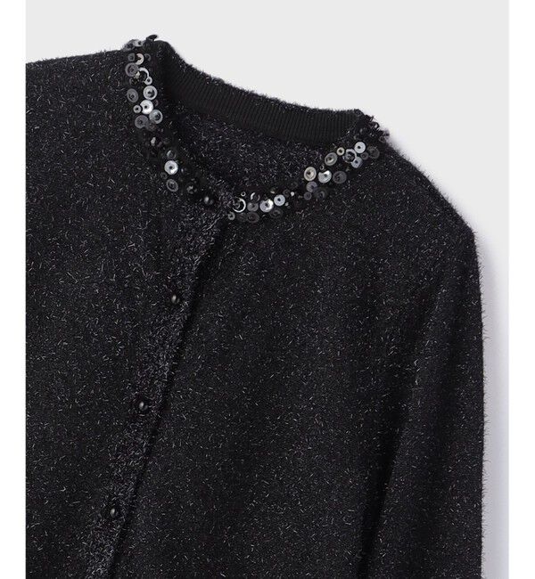 GRACE CONTINENTAL「ラメフェザ－ニットカーディガン」|カーディガン|