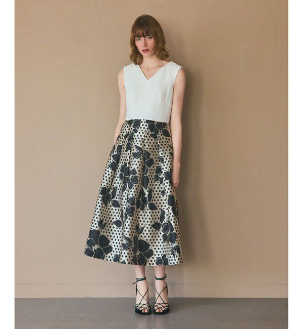 Grace Class「ドットボタニカルジャガードドレス」|ドレス|