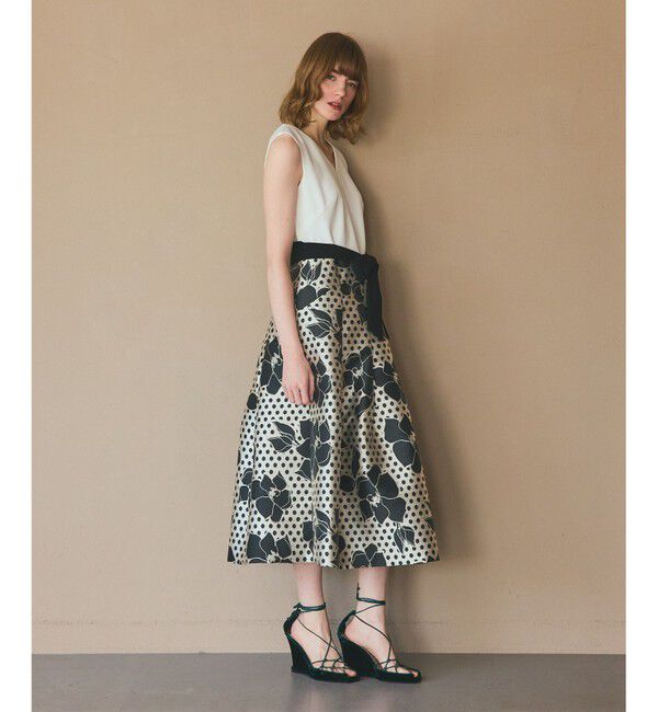 Grace Class「ドットボタニカルジャガードドレス」|ドレス|